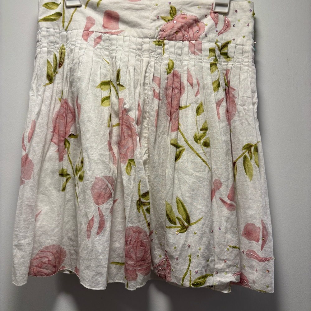 Floral White and Pink Skirt